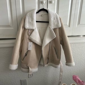 faux fur leather jacket